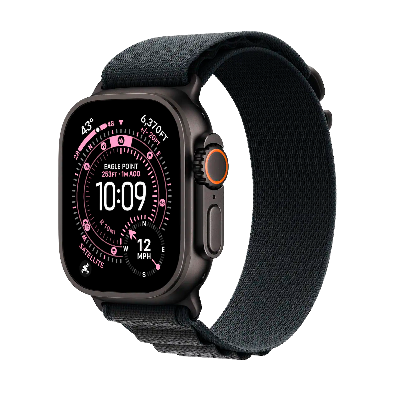 Apple Watch Ultra 3 (GPS+Cellular) 49mm Titanium Case with Black Alpine Loop - Medium