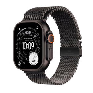Apple Watch Ultra 3 (GPS+Cellular) 49mm Titanium Case with Titanium Milanese Loop - Medium - Black
