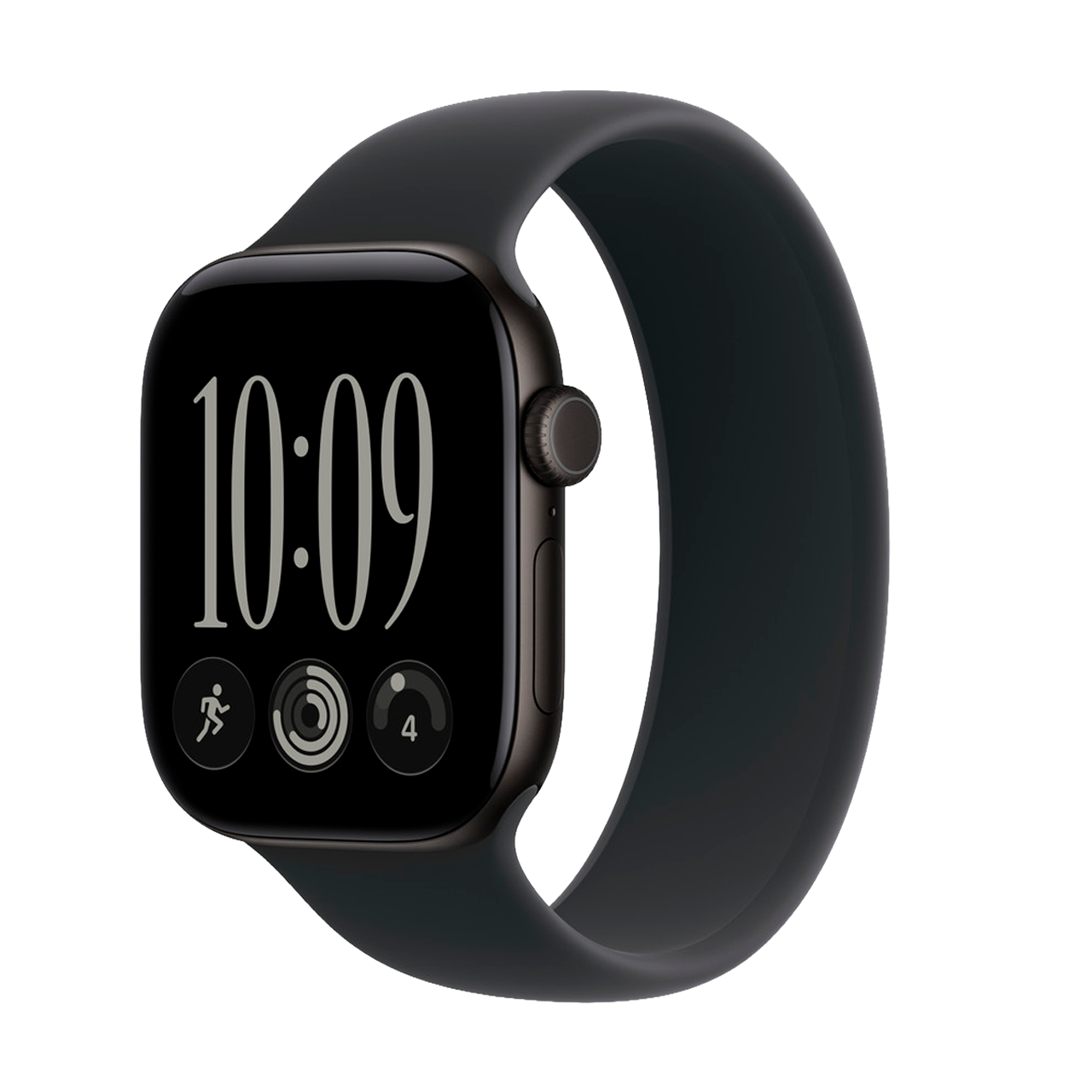 Apple Watch Series 12 GPS 42mm Black Aluminum Case with Black Solo Loop Sz 7